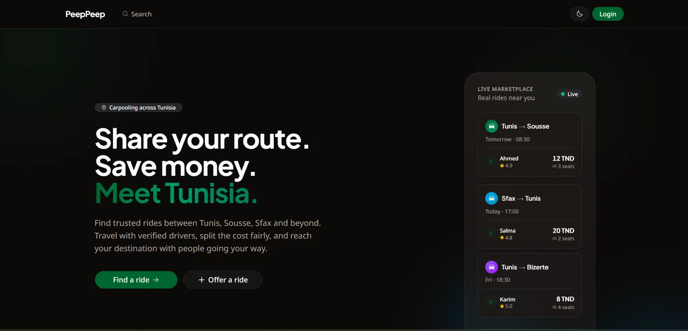 Covoiturage Tunisia screenshot